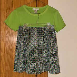 A set of a miniskirt size 3 and a T-shirt size S for a slim woman/junior girl